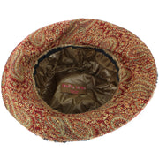 Ladies Mixed Fabric Cloche Hat with Tiger Print Brim