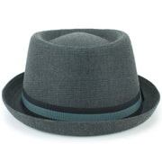 Tweed Porkpie Hat - Dark Grey