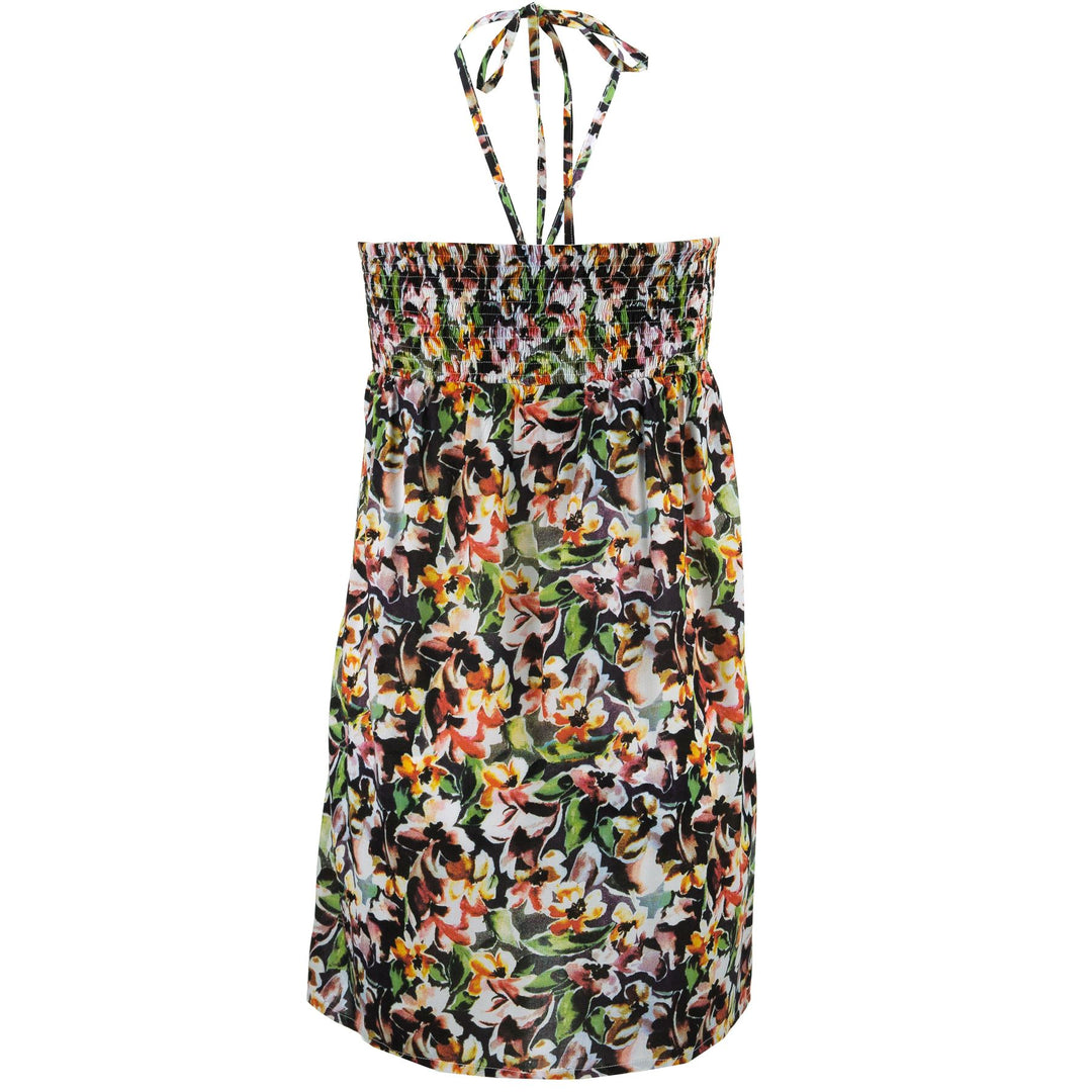 Halterneck Wrinkle Dress - Crocus