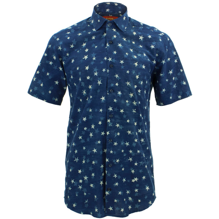 Tailored Fit Short Sleeve Shirt - Block Print - Stars