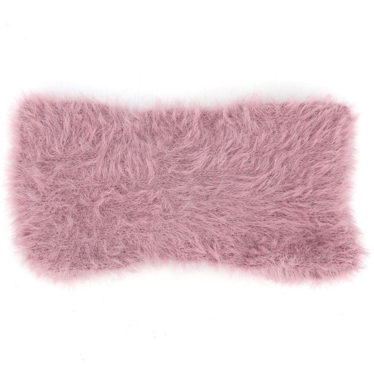 Bowknot Faux Fur Headband - Pink
