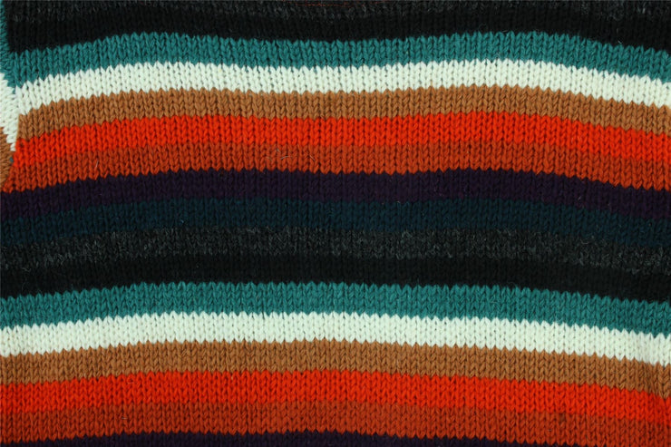 Hand Knitted Wool Jumper - Stripe Anu