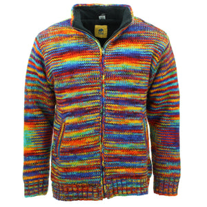 Handgestrickte Strickjacke aus Wolle – SD-Regenbogen