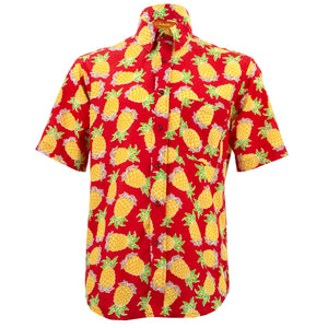 Regular fit kortærmet skjorte - ananas