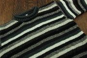 Chunky Wool Knit Jumper - Stripe Greys
