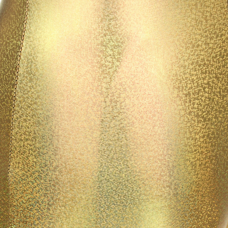 Shiny Dungaree Shorts - Gold