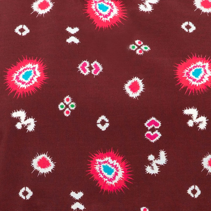 Ruched Box Top - Maroon Explosion
