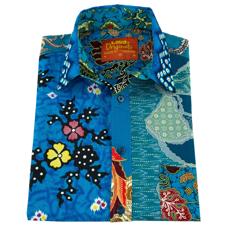 Regular Fit Long Sleeve Shirt - Random Mixed Panel Batik