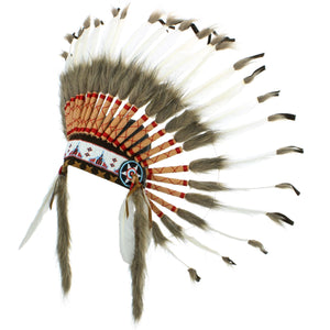 Kopfschmuck des Häuptlings der amerikanischen Ureinwohner - Lederspitzen