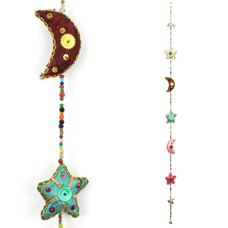 Handmade Rajasthani Strings Hanging Decorations - Moon & Stars