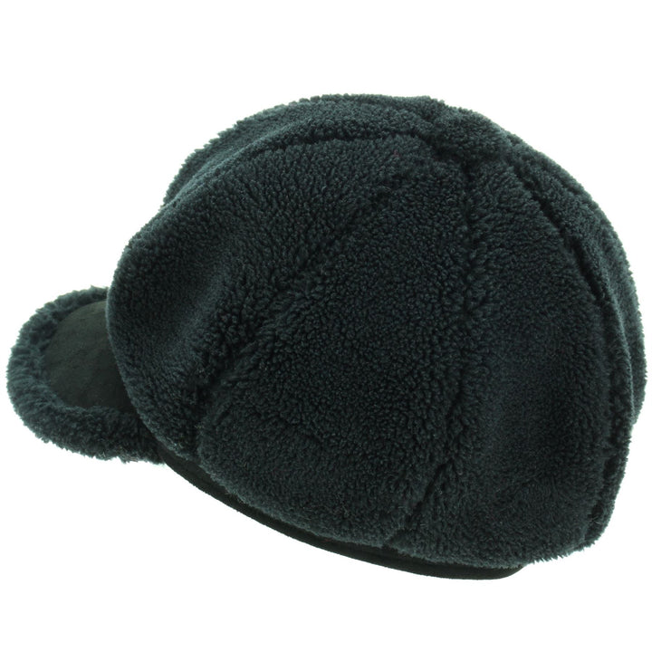 Macahel 8 Panel Vintage Peaked Cap - Black