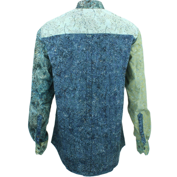 Regular Fit Long Sleeve Shirt - Random Mixed Batik - Dark Blue