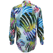 Regular Fit Long Sleeve Shirt - Blue & Pink Abstract Jungle
