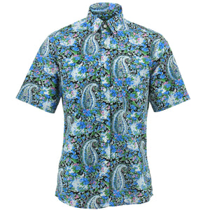 Regular fit kortærmet skjorte - blomstret paisley