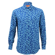 Regular Fit Long Sleeve Shirt - Blue with Light Blue Stars