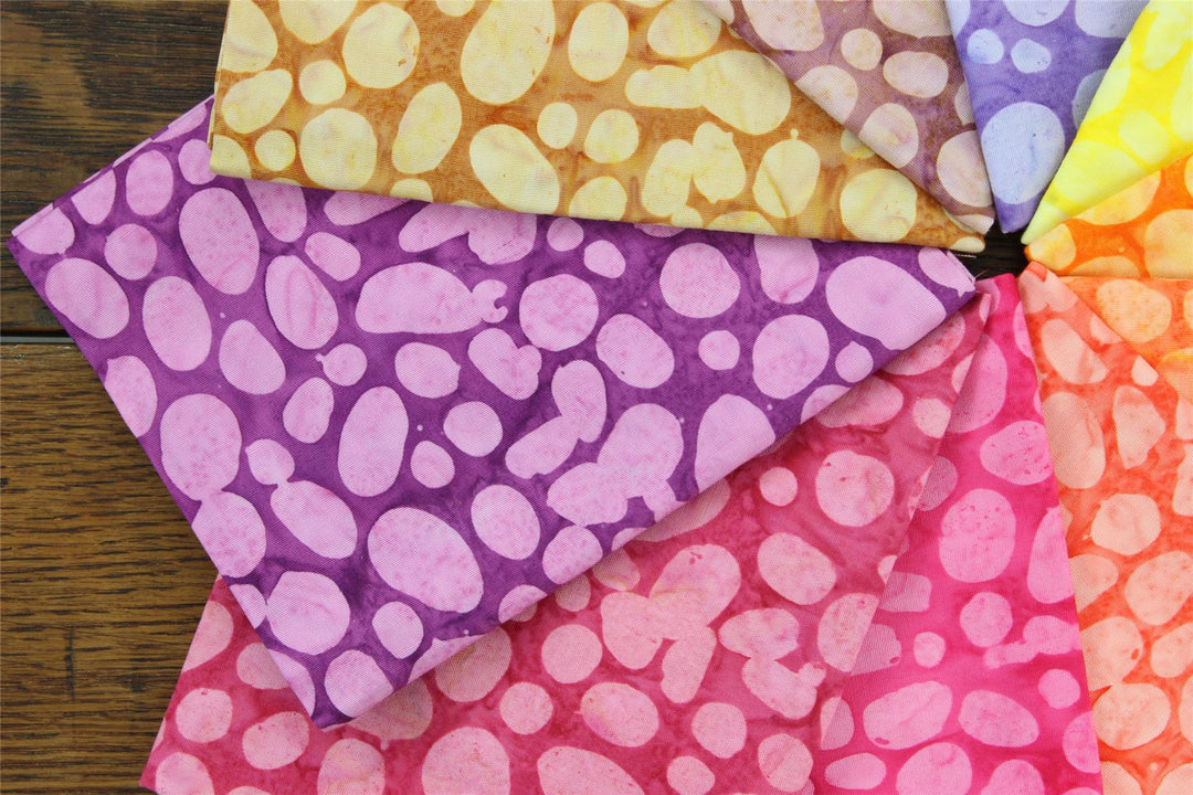 Fat Quarter - 10 Pieces of 19" x 20" Cotton Batik