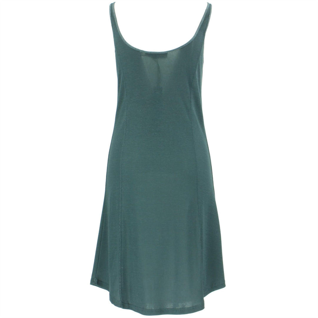 Sleeveless Jersey Scoop Neck A-Line Dress - Blue Grey