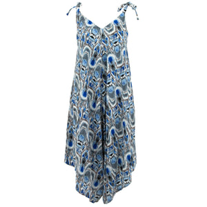 Strappy Jumpsuit - Ikat New Blue
