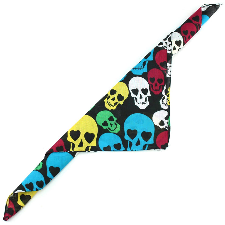 Bandana Face Cover Mask - Rainbow Skulls