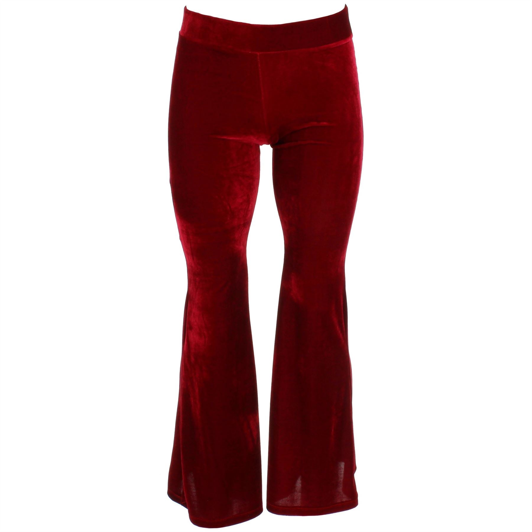 Red velvet flare pants on sale