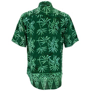 Regular Fit Short Sleeve Shirt - Tropical Leaf - Green