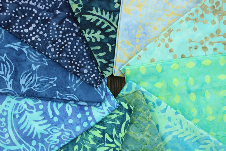 Fat Quarter - 10 Pieces of 19" x 20" Cotton Batik