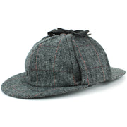 Wool Herringbone Deerstalker Sherlock Holmes Hat - Dark Grey