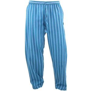 Classic Nepalese Lightweight Cotton Striped Trousers Pants - Turquoise