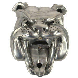 Vægmonteret karakter flaskeåbner - bulldog (sølv)