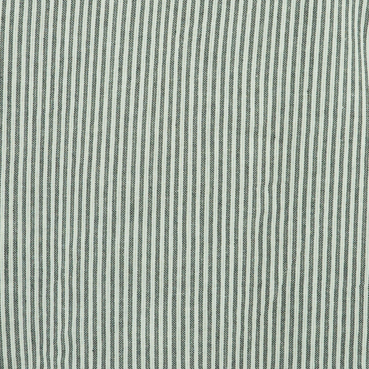 Cotton Grandad Collar Shirt - Cream Black Stripe