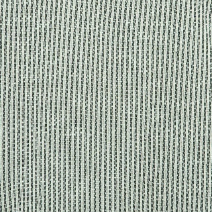 Cotton Grandad Collar Shirt - Cream Black Stripe