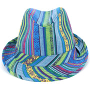 Aztec Print Trilby Hat - Blue