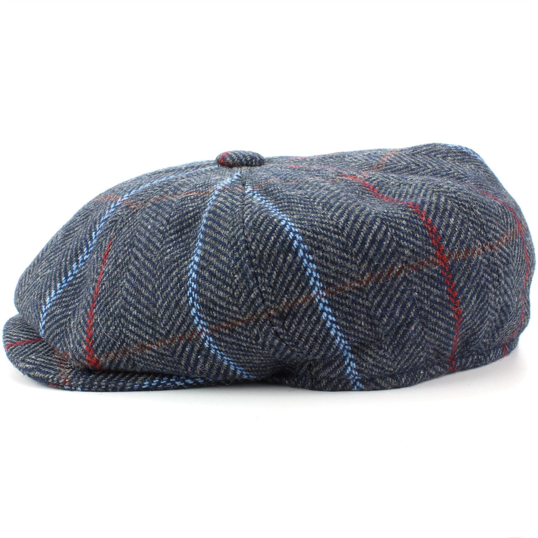 Tweed Peaky Blinders Gatsby Newsboy 8 Panel Flat Cap - Blue