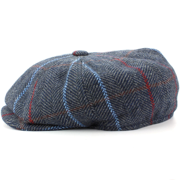 Tweed Peaky Blinders Gatsby Newsboy 8 Panel Flat Cap - Blue
