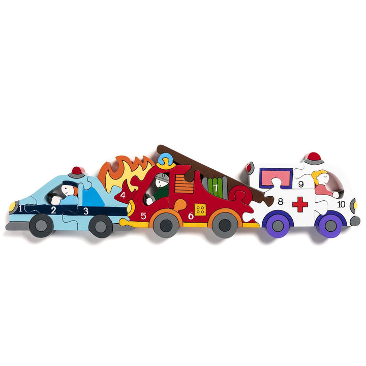 Handmade Wooden Jigsaw Puzzle - Number Emergency