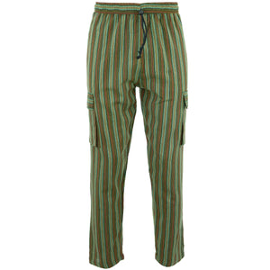 Cotton Combat Trousers Pant - Green Stripe