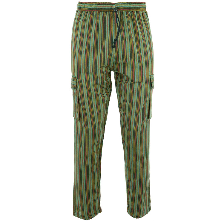 Cotton Combat Trousers Pant - Green Stripe