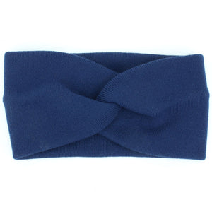 Stirnband mit gedrehter Schleife – blau