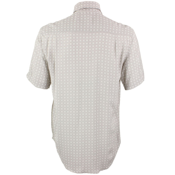 Regular Fit Short Sleeve Shirt - Beige Abstract