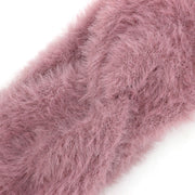 Faux Fur Twisted Bowknot Headband - Pink