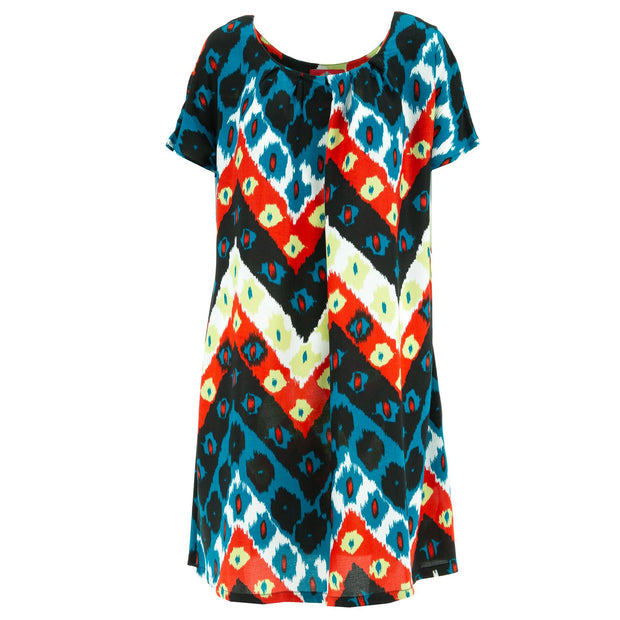 Floaty Pocket Pleat Dress - Pop Ikat