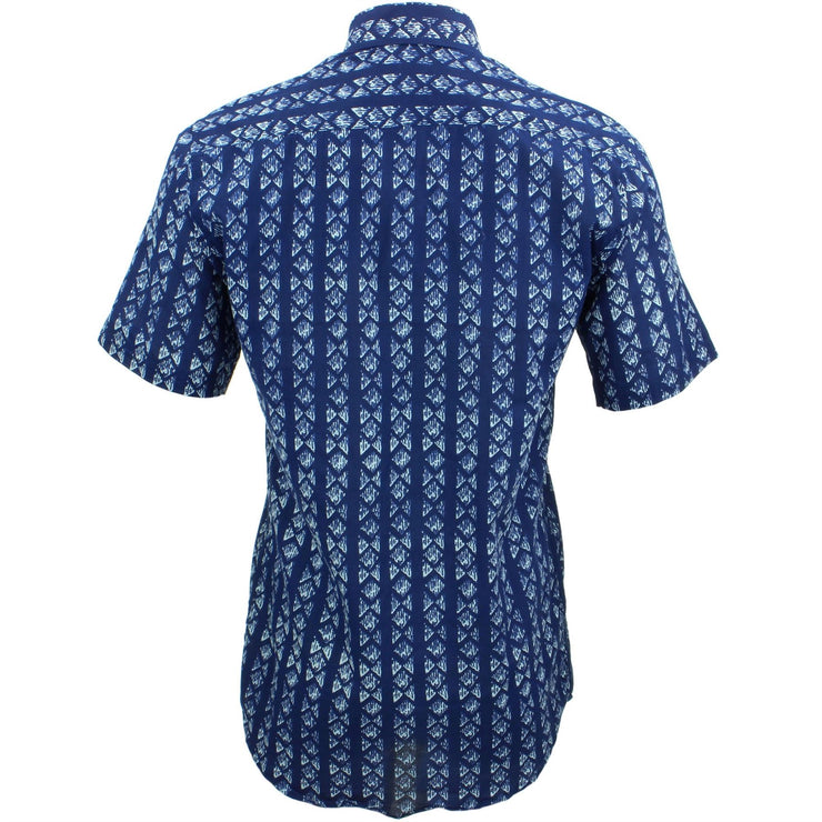 Tailored Fit Short Sleeve Shirt - Block Print - Farfalle