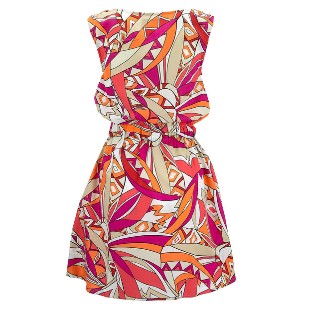 Stretch Waister Dress - Sixties Dilemma Orange