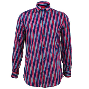 Tailliert geschnittenes Langarmhemd – überlappendes Art-Déco-Design