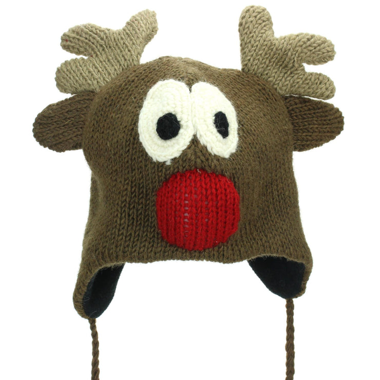 Wool Animal Hat - Rudolph