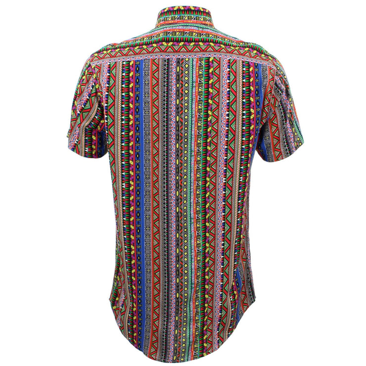 Tailored Fit Short Sleeve Shirt - Aztec Stripes