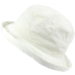 Chapeau de soleil en lin pour femme - blanc cassé