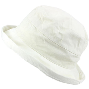 Ladies Linen Sun Hat - Off White