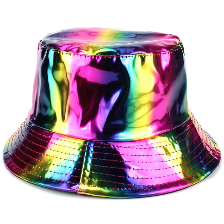 Holographic Bucket Hat - Shiny Rainbow