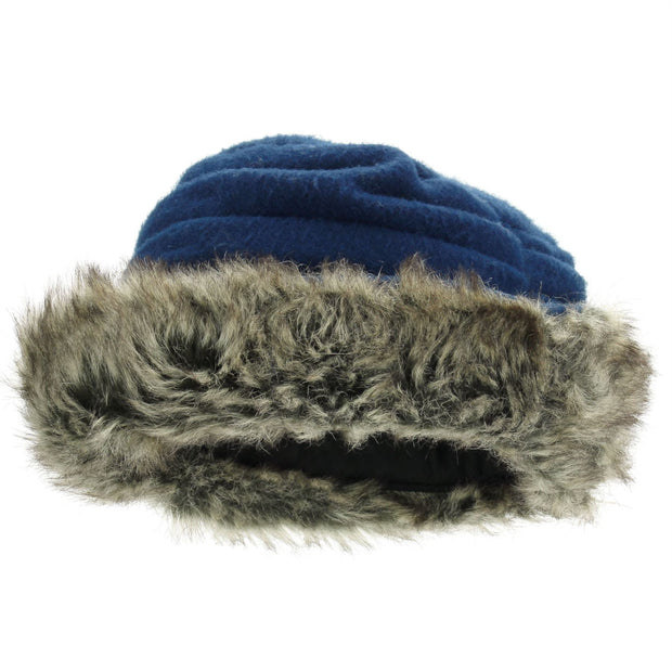 Hawkins Ladies Layered Fur Hat - Blue